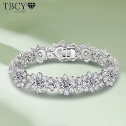 TBCYD D Colour VVS1 Bracelet For Women 925 Sterling Silver Diamond Sunflower Bangle Wedding Bridal Luxury Hand Jewellery 240515