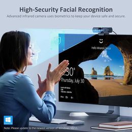 Webcams Facial recognition network camera Windows Hello full HD 1080P 30FPS automatic focus network camera Windows 10/11 easy to log in to desktop PC J240518