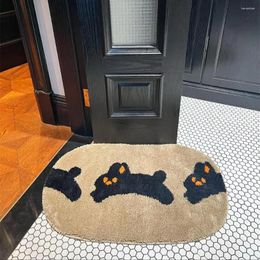 Carpets Cute Running Tufting Carpet Soft Plush Thick Tufted Rugs Bathroom Absorbent Anti Slip Feet Mats Bedroom Floor Door