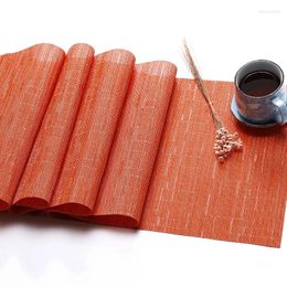 Table Cloth American Insulation PVC Solid Colour Flag Bamboo Weave Waterproof Non-slip Mat Home El