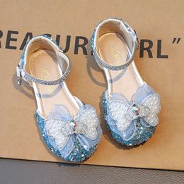 Kids for Girl Fashion Glitter Pink Princess Flats Baby Dance Toddlers Sandals Children Rhinestone Wedding Mary Jane Shoes