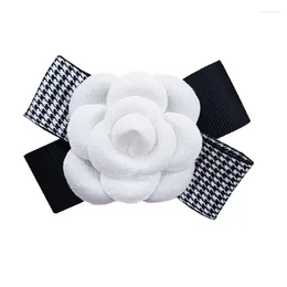 Brooches Handmade Fabric Camellia Flower For Women Ribbon Bow Tie Shirt Collar Pins Fashion Corsage Jewellery Gifts