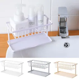 Kitchen Storage Double Layer Sponge Sink Holder Convenience Plastic Soap Organizer Drain Rack