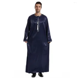 Ethnic Clothing Muslim Men Saudi Abaya Long Sleeve Jubba Thobe Eid Ramadan Kaftan Dubai Arabic Robe Dress Arab Caftan Islamic Abayas