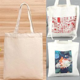 Shopping Bags Premium Creamy White Natural Cotton Large Plain Canvas Shoulder Top Tote Shopper Bag