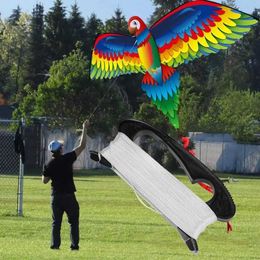 Kite Accessories Childrens Reality 3D Parrot Kite Flying Game Outdoor Sports Toy 100 meter Line WX5.21