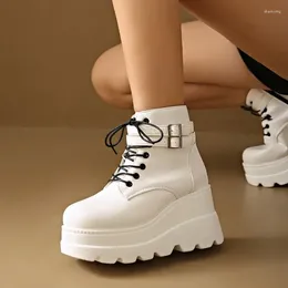 Boots Autumn Winter Women's 2024 European And American Fashion Goth Shoes Height-increasing Platform Punk Ladies Ankle
