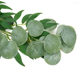 Decorative Flowers Balcony Artificial Eucalyptus Garland For Wedding Fake Leaves Grey Green Shopping Mall Silk And Plastic