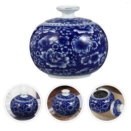 Storage Bottles Blue White Porcelain Tea Container Tea-leaf Jar Pot Go Food Containers Lids Glass With