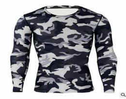 New Camouflage Military T Shirt Bodybuilding Tights Fitness Men Quick Dry Camo Long Sleeve T Shirts Crossfit Compression Shirt8640250