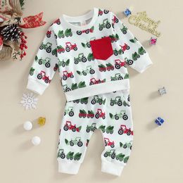 Clothing Sets Infant Toddler Baby Boys Christmas Outfits Long Sleeve Shirts Tree Pants 2Pcs Clothes Set Fall Winter