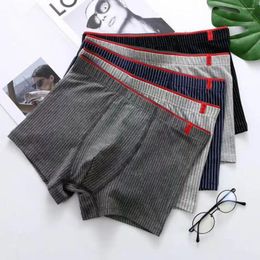 Underpants Brand Men's Underwear Graphene Stripped Print Cotton Men Boxer Shorts Moisture Absorbent Elastic Male Panties