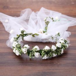 Party Decoration FunPa Charming Bridal Veil Flower Wreath Decor Garland With Wedding Floral For Pography