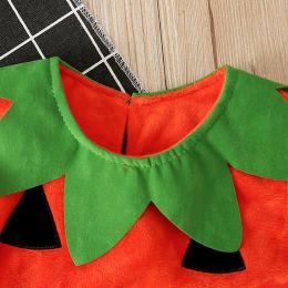 Baby Costume Kids Pumpkin Romper with Hat Boys Girls Cosplay One-Piece Infant Summer Casual Onesie Halloween Jumpsuit 0-5 Years