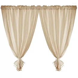 Curtain 1pcs Rod Pocket Japanese Linen Curtains For Kitchen Bathroom Door Short Bedroom Small Window