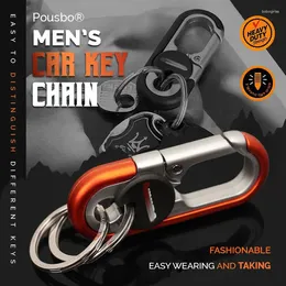 Hooks Key Chains Men 2024 Car Keychain For Anti-Loss Metal With Double Keyrings Quick Release Chain