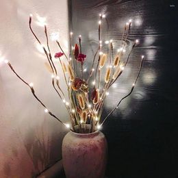 Decorative Flowers 20 LED Willow Simulation Tree Branch Light Night Lamp Lights Decorations Wedding Christmas Bedroom Indoor Fariy