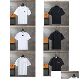 Men'S T-Shirts Mens T-Shirt Designer Black And White Short Sleeved High-End Quality Embroidered Letter Pattern 100% Pure Cotton Shir Ot8An