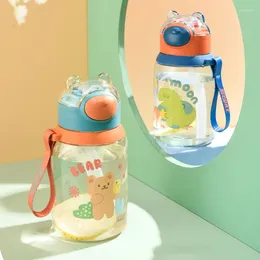 Water Bottles 570ML Kids Sippy Cup Creative Cartoon Baby Feeding Cups With Straws Leakproof Outdoor Children