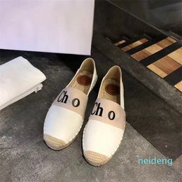 Designer -Newest Women Platform Sandals Slides Designer Letter Slippers Woody mule canvas Leather espadrille Fashion Beach Flat Heels Fisherman loafer Slip-On Ca