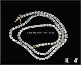 Pendant Necklaces Pendants Drop Delivery 2021 4Mm 5Mm M 6Mm 1 Row Shiny Tennis Chain Men Hip Hop Iced Out Bling Cz Necklace Jewe1703138