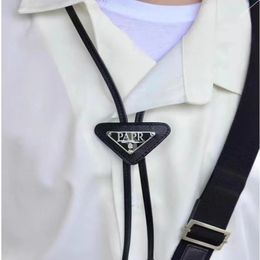 necktie luxurys designer Mens Women Designer Ties Fashion Leather Neck Tie Bow For Men Ladies With Pattern Letters Neckwear Fur Solid Colour Neckties 2 Colours