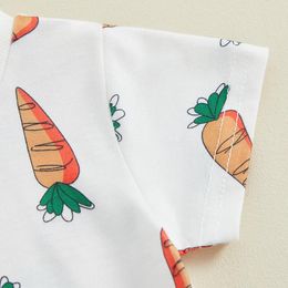 Clothing Sets Toddler Baby Boys Easter 2 PCS Shorts Short Sleeve Cute Carrot Print Tops And Solid Green Color Tracksuit