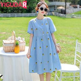 Pyjama Pregnant Women Clothes Short Sleeve Flowers Maternity Breastfeeding Dress vestidos de fotografia L2405