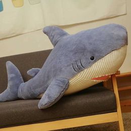 Plush Cushions Cute Shark Plush Toy Soft Stuffed Speelgoed Animal Reading Pillow for Birthday Gifts Cushion Doll Gift