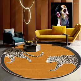 Carpets Modern Zebra Tiger Leopard Print Carpet For Living Room Decoration Bedroom Round Floor Mat Area Rug 3D Nordic Home Dywan Tapis