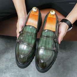 Casual Shoes Man Genuine Leather Men Business Formal British Style Luxury Male Loafers For Green Plus Size 38 44 45 46