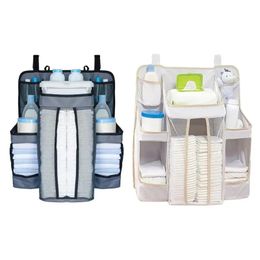 Baby Bed Diaper Hanging Holder Infant Bedding Nursing Storage Bag born Crib Nappy Organiser Pocket 240521