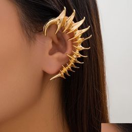 Stud Fashion Jewelry Gothic Style Bone Thorns Ear Nail Cuff One-Piece Earrings Clip Drop Delivery Dhgarden Dhbiw