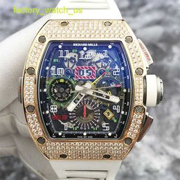 Exciting RM Wrist Watch RM11-02 Rose Gold Chronograph Dual Time Zone Mechanical Watch