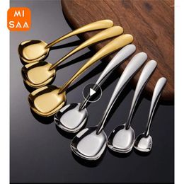 Spoons Flat Bottom Spoon Ergonomic Design Rust Prevention Smooth Edges High Demand Highly Polished Choice Easy To Handle