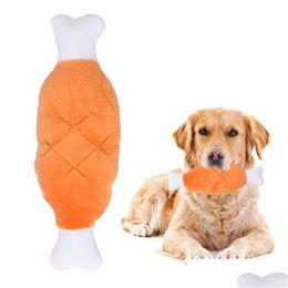 Dog Toys & Chews Animal Pet Squeaky P Toy Funny Drumstick Shape Durable For Chew Drop Delivery Home Garden Supplies Dhlxd