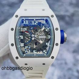 Richamills Watch Milles Watches Rm Rm030ao Global Limited Edition of 50 White Ceramic Grey Blue Colour Hollowed Out Dial Automatic Mechanical Watches Rr