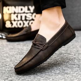 Men Loafers Shoes Man Fashion Comfy Slip-on Drive Moccasins Footwear Male Brand Leather Boat Shoes Men Casual Shoes 240516