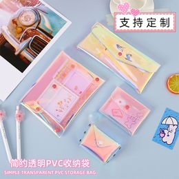 Card Bag Coin Purse Headphone Storage Small Bag Laser Long Small Pvc Female Coin Bag Simple Two-in-one