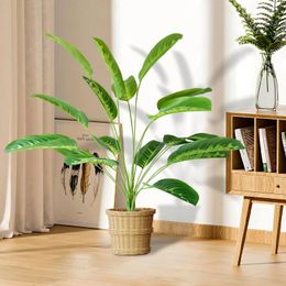 Decorative Flowers Large Tropical Palm Tree Fake Banana Plants Leaves Leafs Plastic For Home Garden Decoration