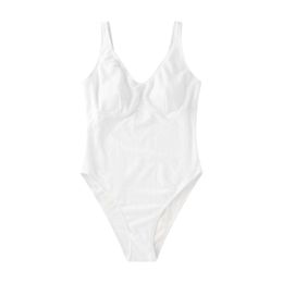New European and American Fashion Swimsuit Women's Swimsuit Solid Sexy White One Piece Swimsuit 23001