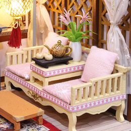 NEW Retro Architecture Diy Wooden Doll Houses Miniature Dollhouse Furniture Kit Toys for Children Christmas Gift