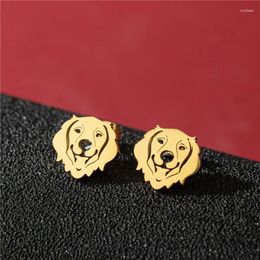 Stud Earrings Small Cartoon Animal For Women Personality Stainless Steel Shepherd Dog Earring Love My Pet Jewelry Children Studs