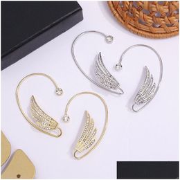 Stud Fashion Jewellery Rhinestone Wing Ear Clip For Women Without Piercing Bone Clips Cuff Single Piece Earrings Drop Delivery Dhgarden Dhs3S