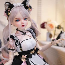13 BJD Doll Cat costume Designer makeup baby face Good body mass Female Joints Movable doll DIY make up 60cm toy gifi 240520