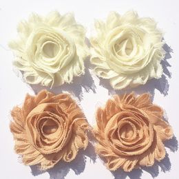 Flores de chiffon de 50 anos/lote de 2,5 polegadas de 2,5 polegadas para DIY fazendo recém -nascidos roupas de macacão de roupas de costura de renda de renda para a cabeça da cabeça da cabeça