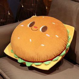 Plush Cushions Funny Toast Bread Plush Pillow Cartoon Hamburger Stuffed Plushies Cushion Soft Decorative for Baby Girls Home Sofa Car