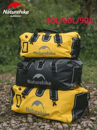 Outdoor Bags Naturehike 40L/60L/90L River Hiking Travel Bag Outdoor 500D PVC Mesh Sandwich Waterproof Sports Storage Bag Q240521