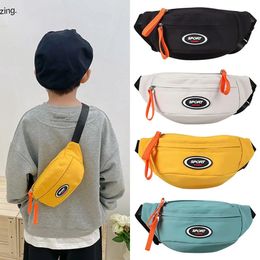 Fashion Cute Childrens Chest Bag One Shoulder Crossbody Fanny Pack Canvas Diagonal Bag Girl Boy Zipper Bag Coin Purse 240520