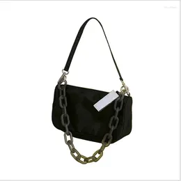 Bag 2024 Fashion One Shoulder Diagonal Chain Method Stick Underarm & Crossbody Bags Cow Leather Genuine